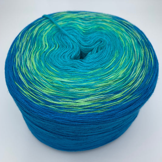 Farbverlauf Bobbel von innen nach aussen in Blau und Grün Tönen