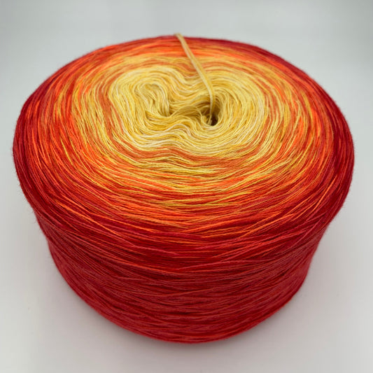 Farbverlauf Bobbel von innen nach aussen von Gelb über Orange zu Rot