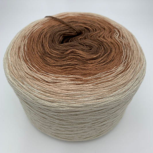 Farbverlauf Bobbel von innen nach aussen in immer heller werdenden Brauntönen