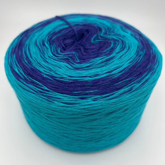 Farbverlauf Bobbel in sich wiederholendem Dunkelblau und Türkis