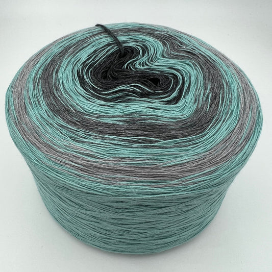 Farbverlauf Bobbel in Grau und Hellgrüntönen