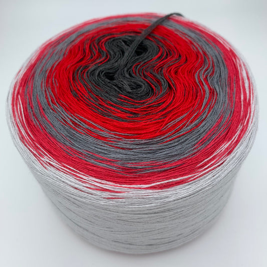 Farbverlaug Bobbel in Grau und Rottönen