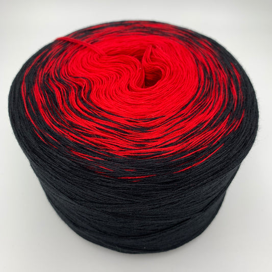 Fargbverlauf Bobben von innen nach aussen in Rot nach Schwarz