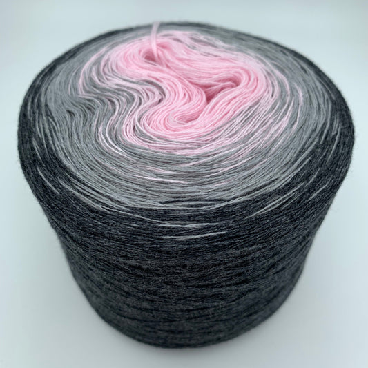 Farbverlauf Bobbel in Rose und Grautönen