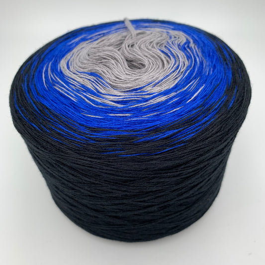 Farbverlauf Bobbel von innen nach aussen Grau, Blau und Dunkelblau