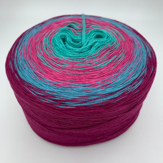 Farbverlauf Bobbel in verschiedenen Blau und Rottönen