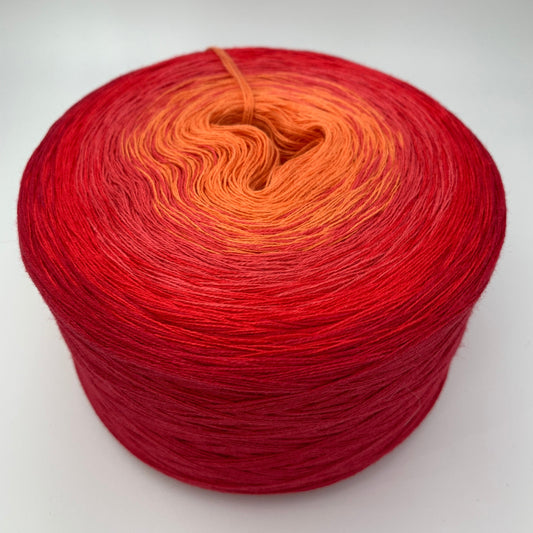 Farbverlauf Bobbel in Orange und Rottönen