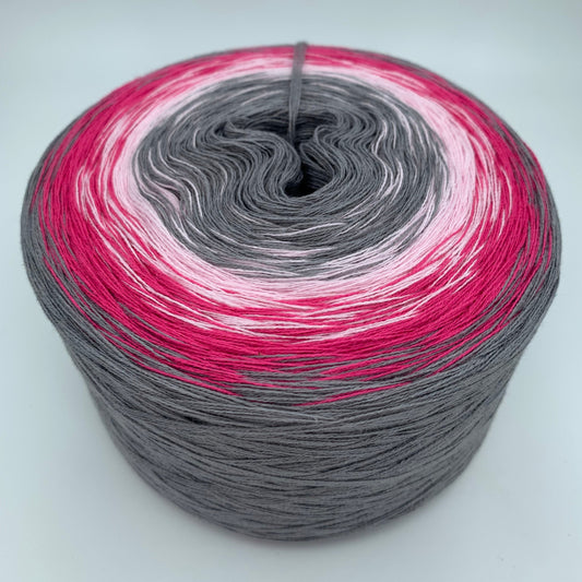 Farbverlauf Bobbel in Grau und Pinktönen