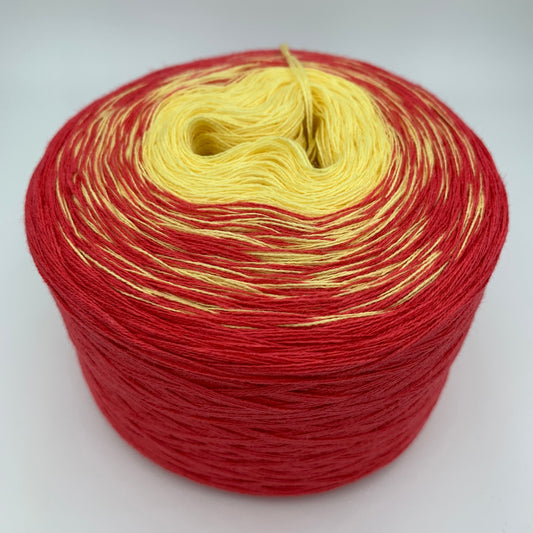 Farbverlauf Bobbel innen Gelb und aussen Rot