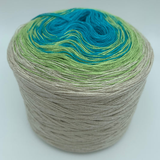 Farbverlauf Bobbel von innen nach auussen in Türkis und heller werdenden Grüntönen