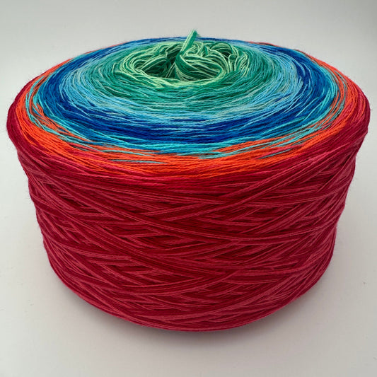 Farbverlauf Bobbel von innen nach aussen in verschiedenen Grün dann Blau und Rottönen