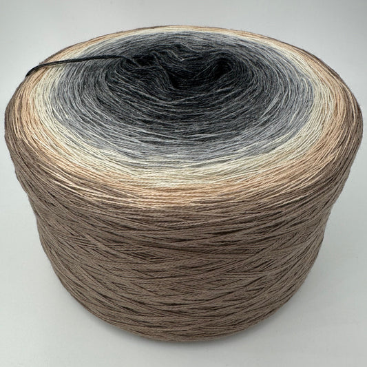 Farbverlauf Bobbel von innen nach auussen heller werdende Grautöne und dunkler werdende Creme und Brauntöne