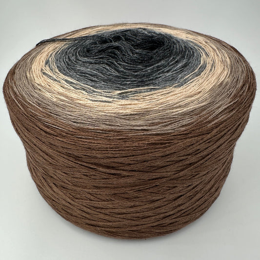 Farbverlauf Bobbel von innen weg heller werdende Grautöne und dunkler werdene Brauntöne