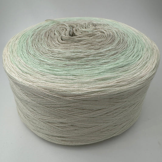 Farbverlauf Bobbel von innen nach aussen Hellgrau, Hellgrün und Creme