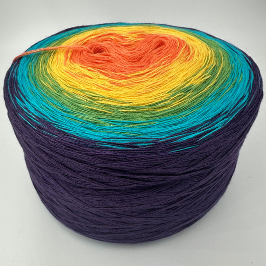 Farbverlauf Bobbel von innen nach aussen Orange, Gelb, Grün, Blau und Dunkelblau