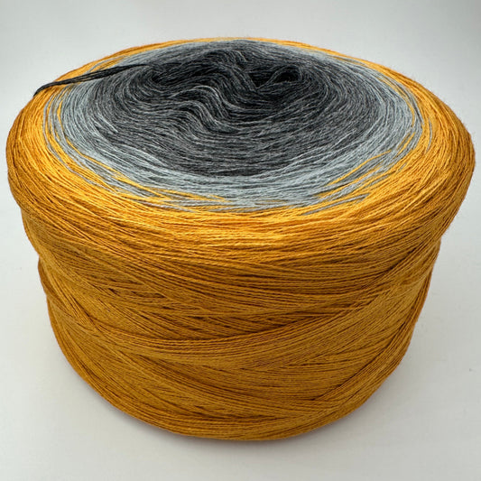 Farbverlauf Bobber von innen nach aussen in heller werdenden Grautönen gefolgt von Ockertönen