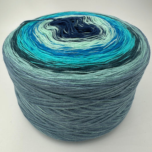 Farbverlauf Bobbel in verschiedenen Blautönen