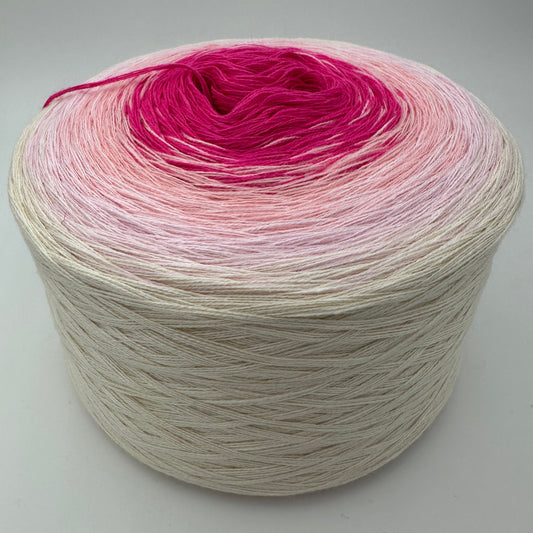 Farbverlauf Bobbel innen Pink gefolgt von Rose uund Rosa zu Creme