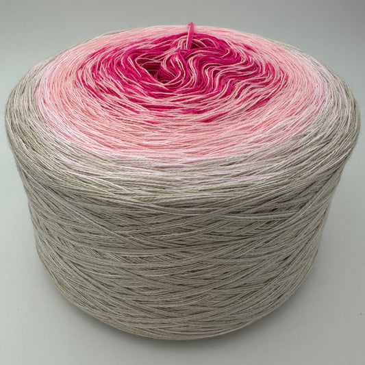 Farbverlauf Bobbel von innen Pink folgend heller werdende Rosetöne und Schlamm