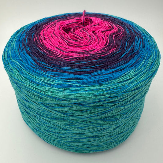 Farbverlauf Bobbel von innen nach aussen Pink, Lila, Blau und Grün