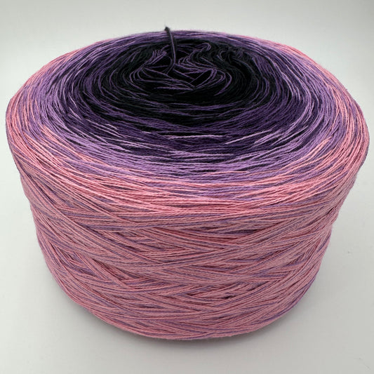 Farbverlauf Bobbel innen Schwarz übver verschiedene Lilatöne zu Lachs