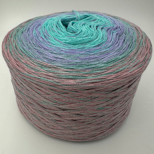 Farbverlauf Bobbel innen Türkis gefolgtg von Lila, Grün Braun und Schlamm