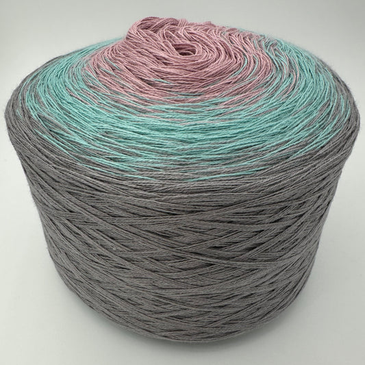 Farbverlauf Bobbel von innen nach aussen Sandfarben, Grün und Dunkelgrün/Grau