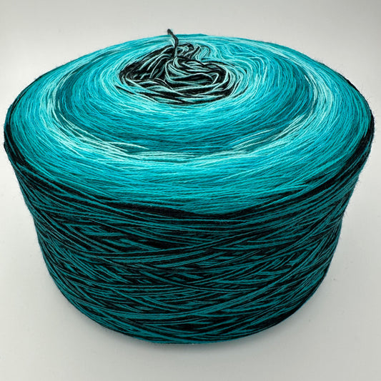 Farbverlauf Bobbel mit Schwarz und unterschiedlichen Türkistönen