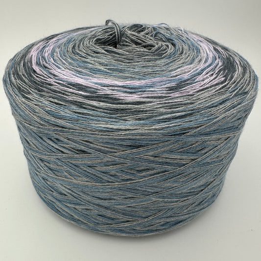 Farbverlauf Bobbel von innen nach aussen Schlamm, Grau, Blau, Rosa, Grau Schlamm und Blau