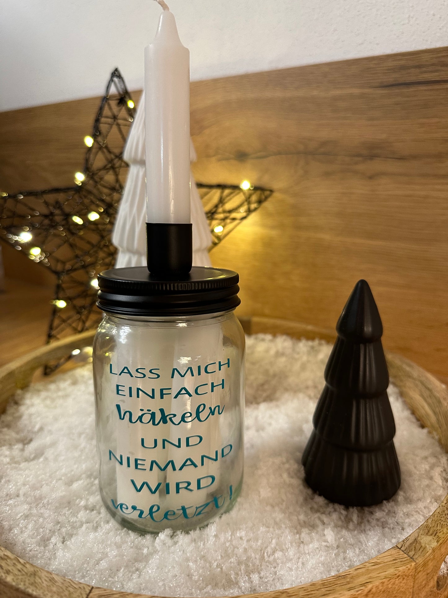 Kerzenglas "Lass mich einfach Häkeln..."