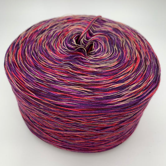 Melierter Bobbel bzw. Mixi in Lila und Rottönen