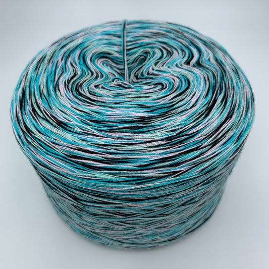 Melierter Bobbel bzw. Mixi in Grün, Schwarz und Creme