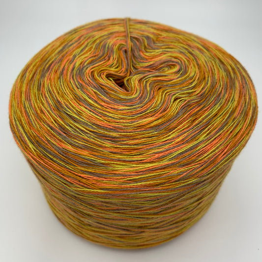 Melierter Bobbel bzw. Mixi in Ocker und Gelbtönen