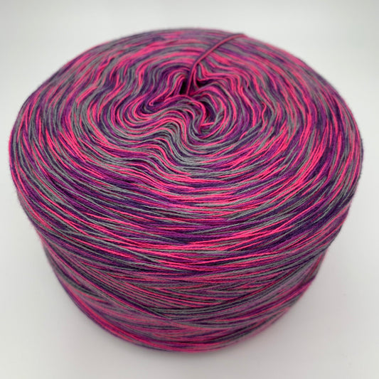 Melierter Bobbel bzw. Mixi in Lila, Pink und Grau