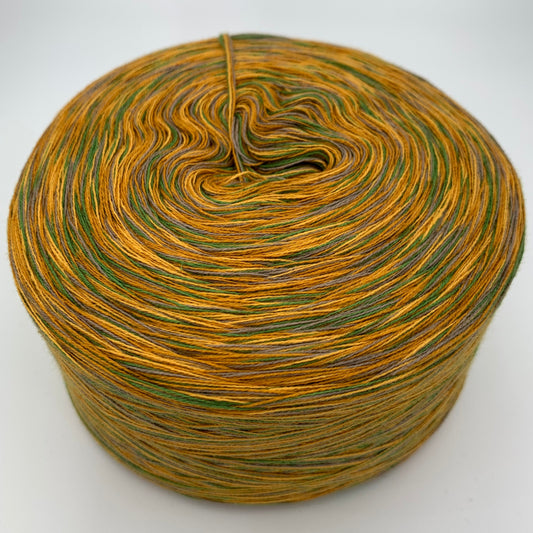 Melierter Bobbel bzw. Mixi in Ockertönen und Grün