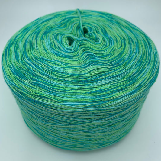 Melierter Bobbel bzw. Mixi in Grüntönen