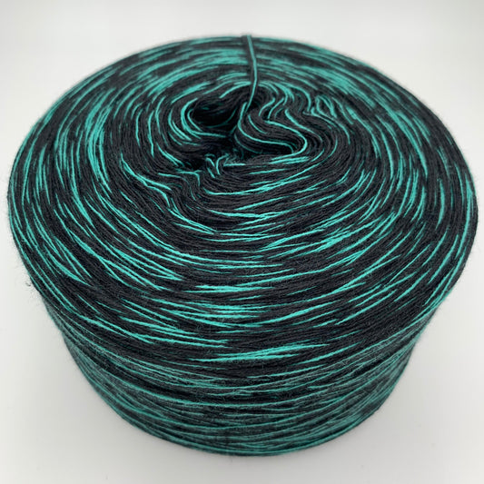 Melierter Bobbel bzw. Mixi in Schwarz und Türkis