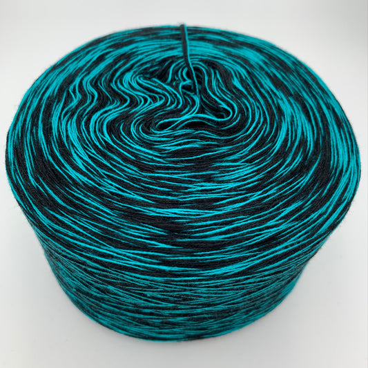 Melierter Bobbel bzw. Mixi in Schwarz und Türkis