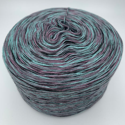 Melierter Bobbel bzw. Mixi in Grau, Lavendel und Türkis