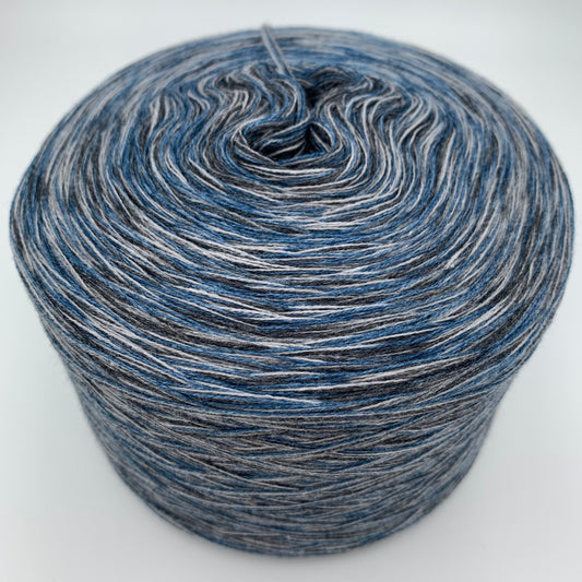 Melierter Bobbel bzw. Mixi in Blau und Grauönen