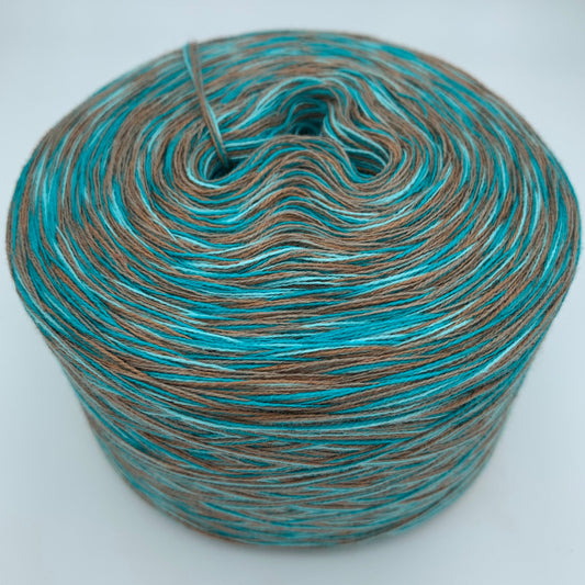 Melierter Bobbel bzw. Mixi in Braun und Grüntönen