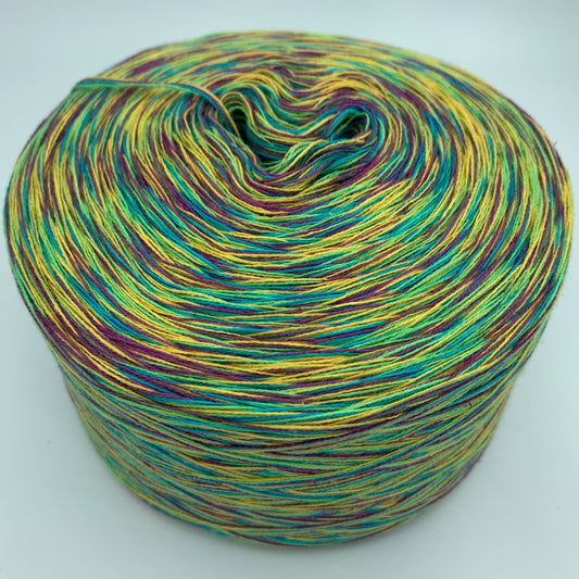 Melierter Bobbel bzw. Mixi in Grüntönen und Lila