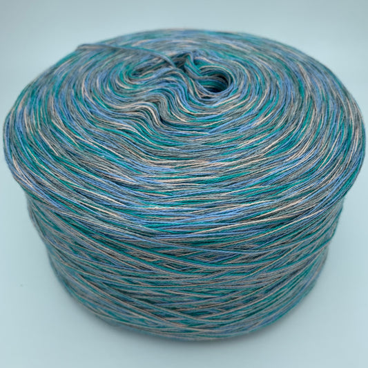 Mixi bzw. Melierter Bobbel in Grün, Blau und Creme