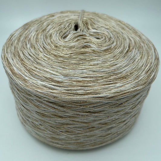 Mixi bzw. Melierter BObbel in Weis, Creme und Hellbraun