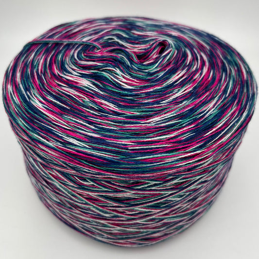 Mixi bzw. Melierter Bobbel in Grüntönen, Weis und Rot