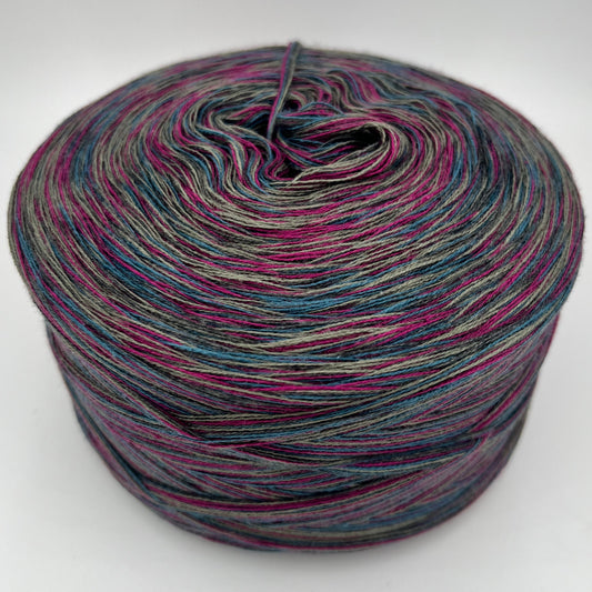 Mixi bzw. Melierter Bobbel in Türkis, Pink, Ocker und Blau