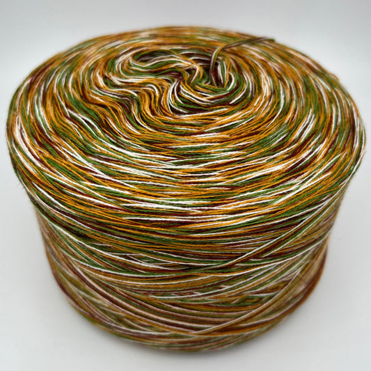 Mixi bzw. Melierter Bobbel in Gelb, Weis, Grün und Braun