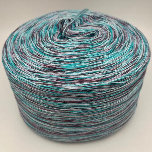 Mixi bzw. Melierter Bobbel in Türkis, Weis und Grau