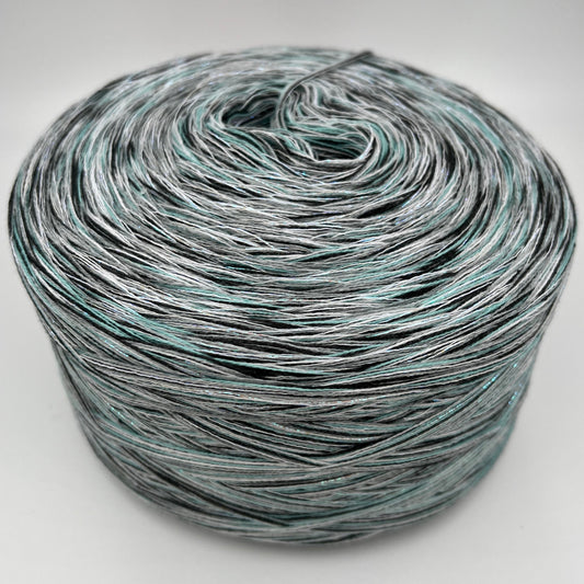 Mixi bzw. Melierter Bobbel in Türkis, Weis und Schwarztönen