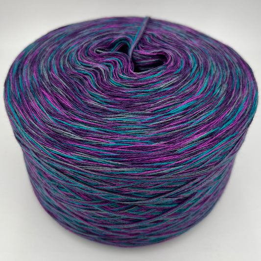 Mixi bzw. Melierter Bobbel in Lila, Grau und Türkis